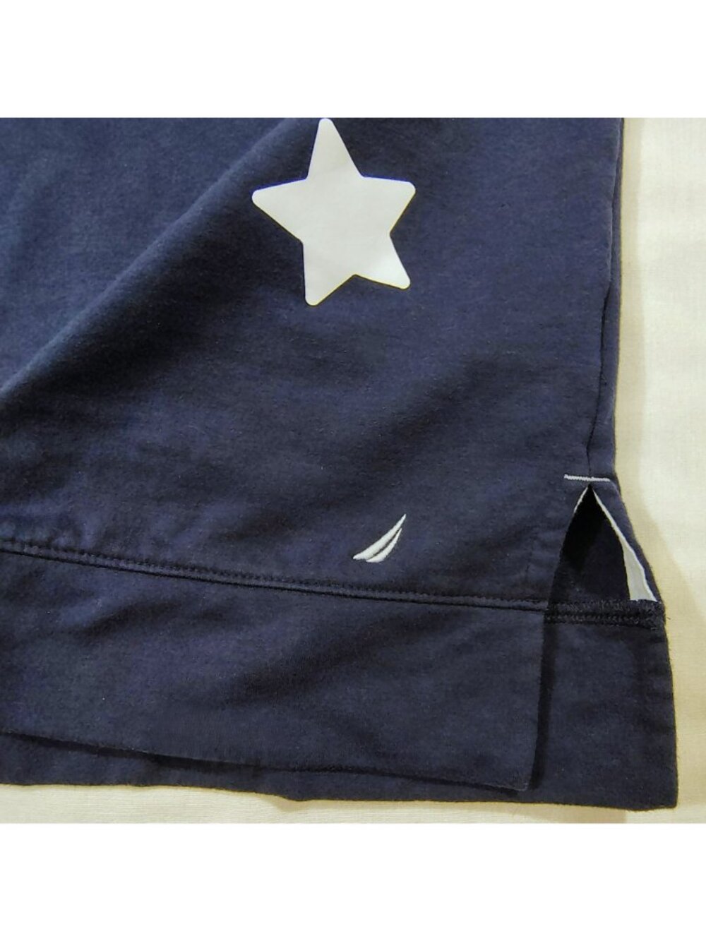 Nautica Long Sleeve Shirt Womens XXL Navy Fleece Stars Patriotic Crew Neck - Picture 4 of 14